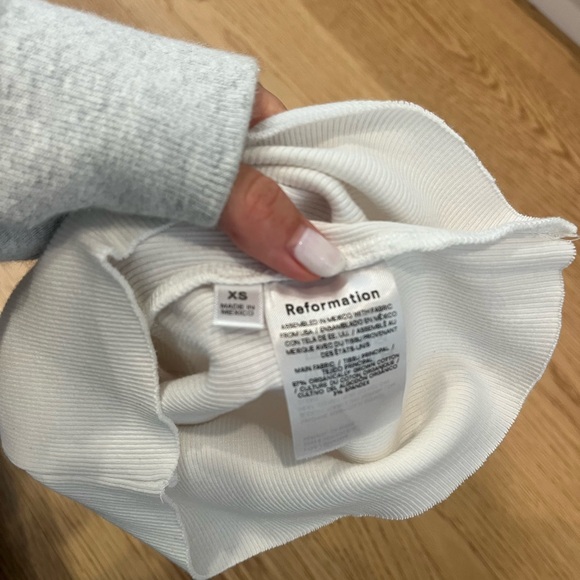 Reformation white ribbed crop top Adel tank size XS - Picture 5 of 6